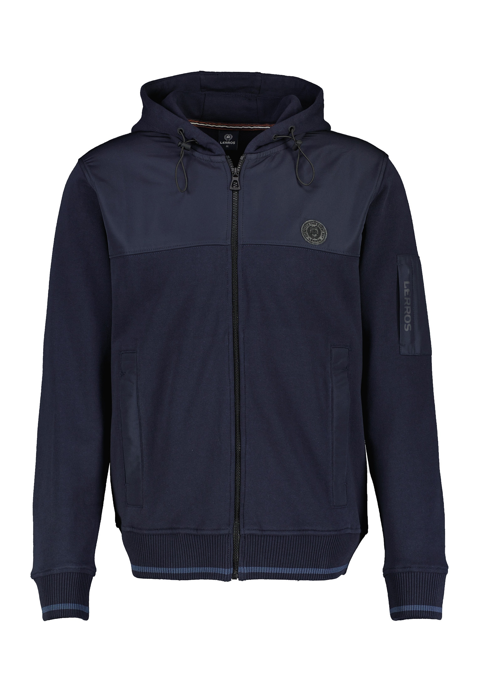 LERROS Kapuzensweatjacke »LERROS Sweatjacke mit Hoody und Nylon-Schulterpartie« von Lerros