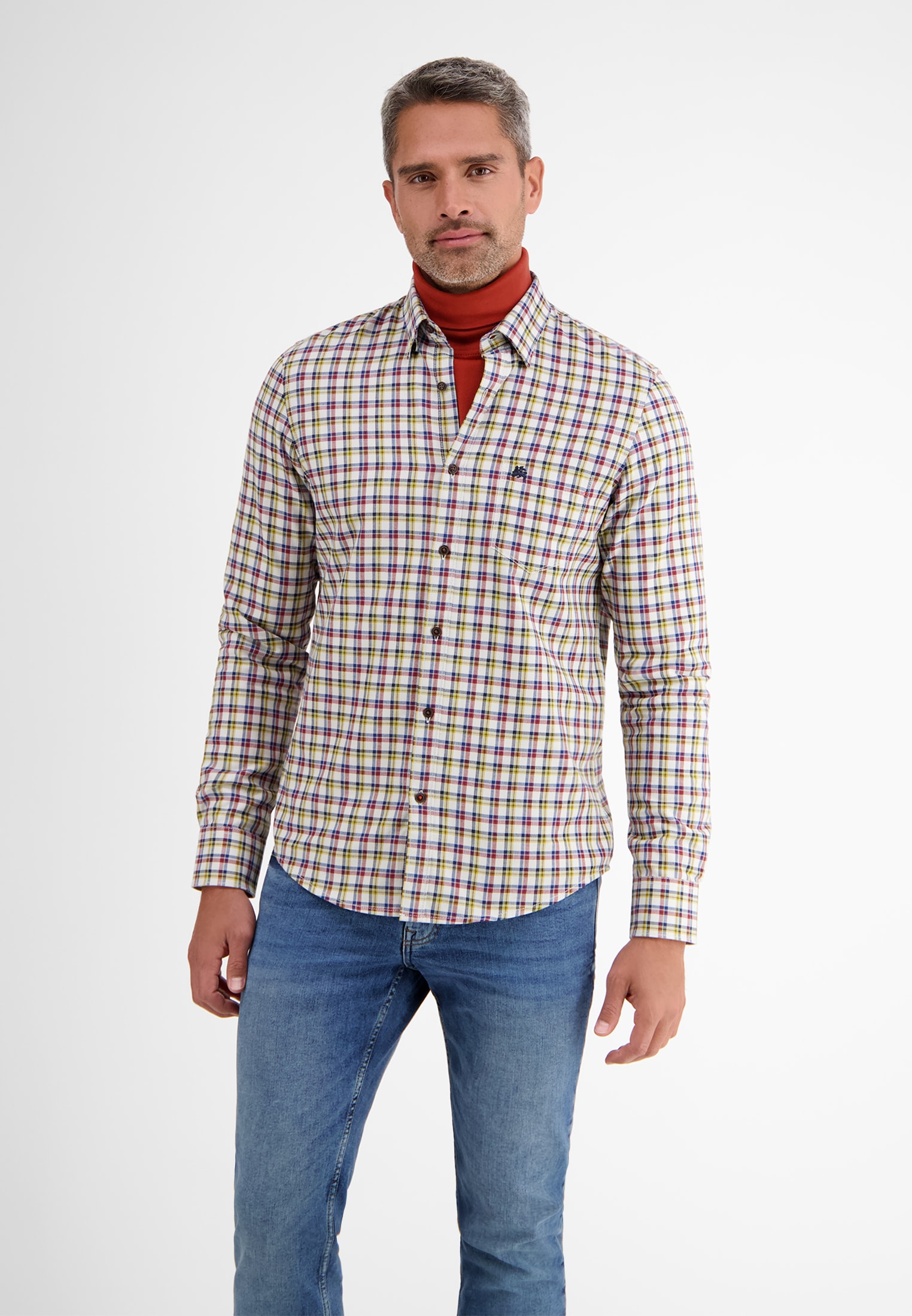 LERROS Langarmhemd »LERROS Langarmhemd mit Herringbone-Karo« LERROS Langarmhemd »LERROS Langarmhemd mit Herringbone-Karo« von Lerros