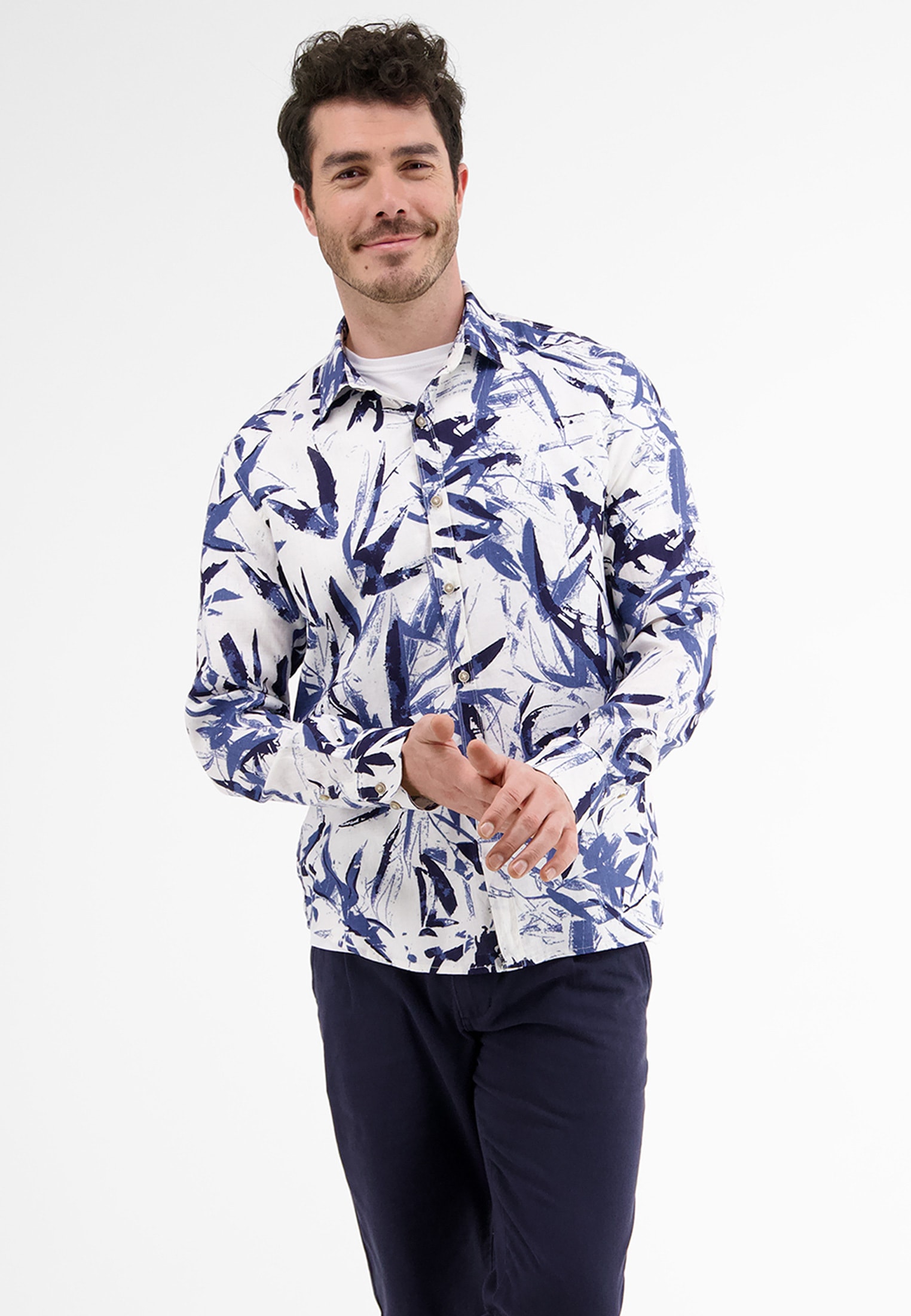 LERROS Langarmhemd »LERROS Leinenhemd mit floralem AOP« LERROS Langarmhemd »LERROS Leinenhemd mit floralem AOP« von Lerros