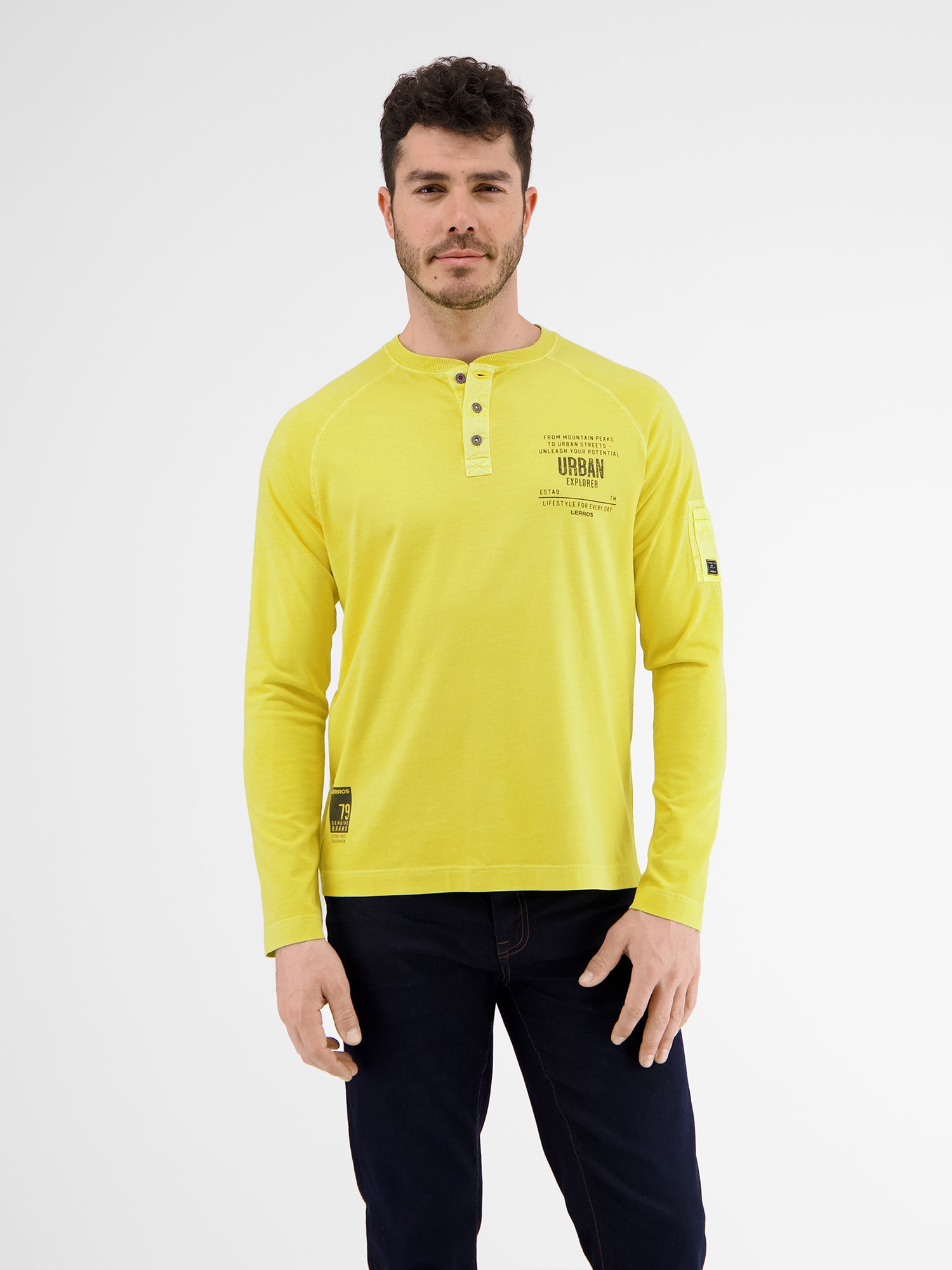 LERROS Langarmshirt »LERROS Longsleeve mit Serafinokragen« von Lerros