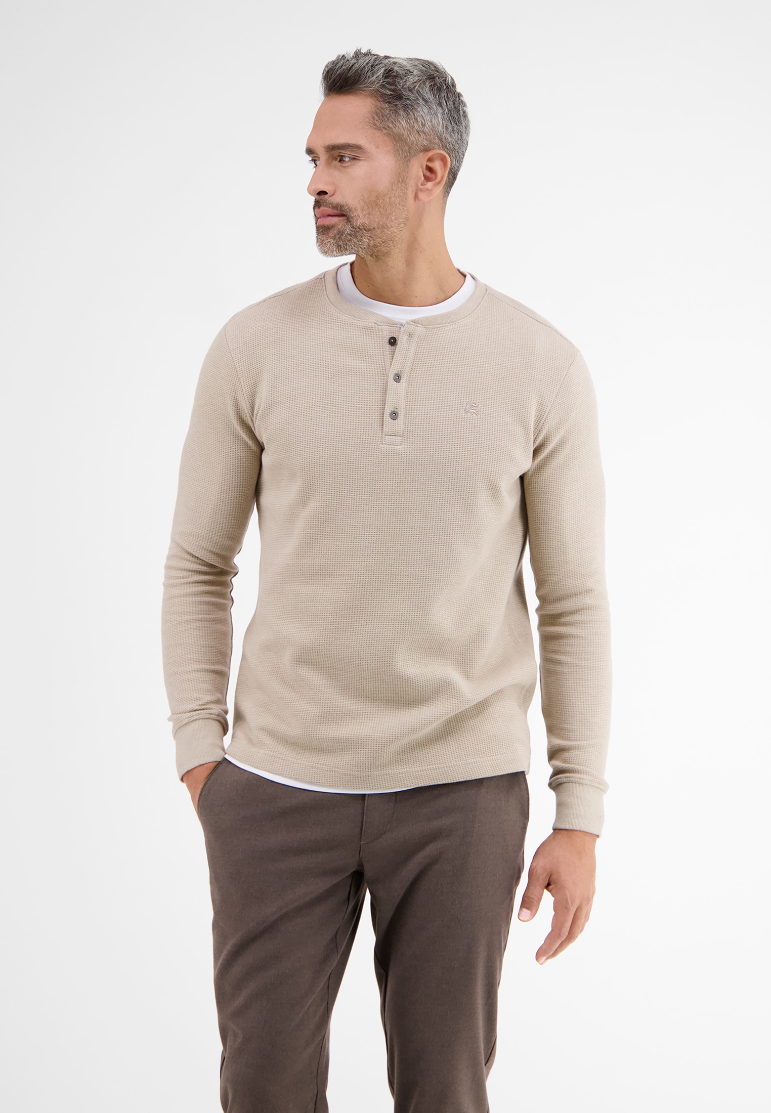 LERROS Langarmshirt »LERROS Serafino in Waffelpiqué« LERROS Langarmshirt »LERROS Serafino in Waffelpiqué« von Lerros