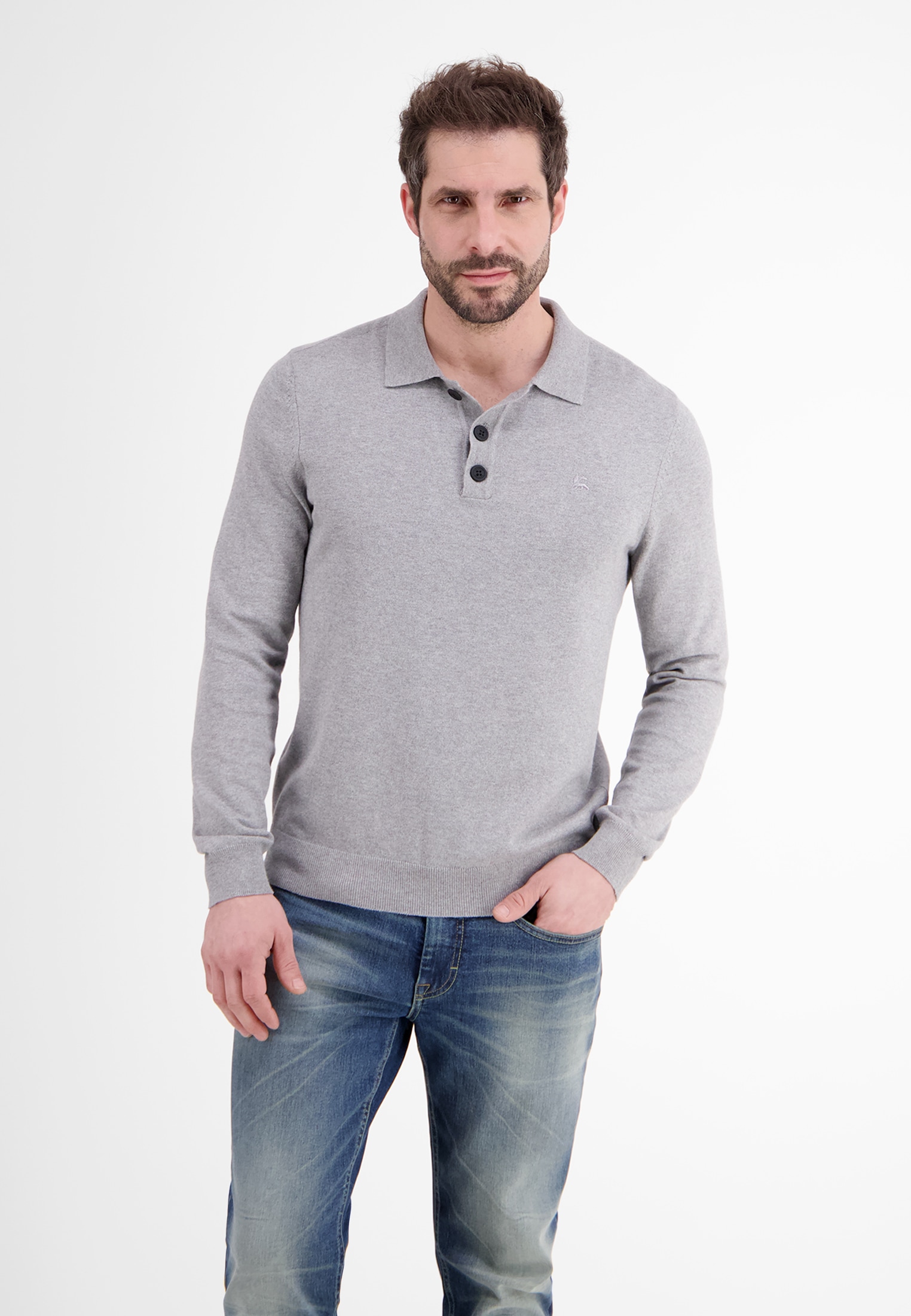 LERROS Polokragenpullover »LERROS Langarmpolo in Flachstrickqualität« von Lerros