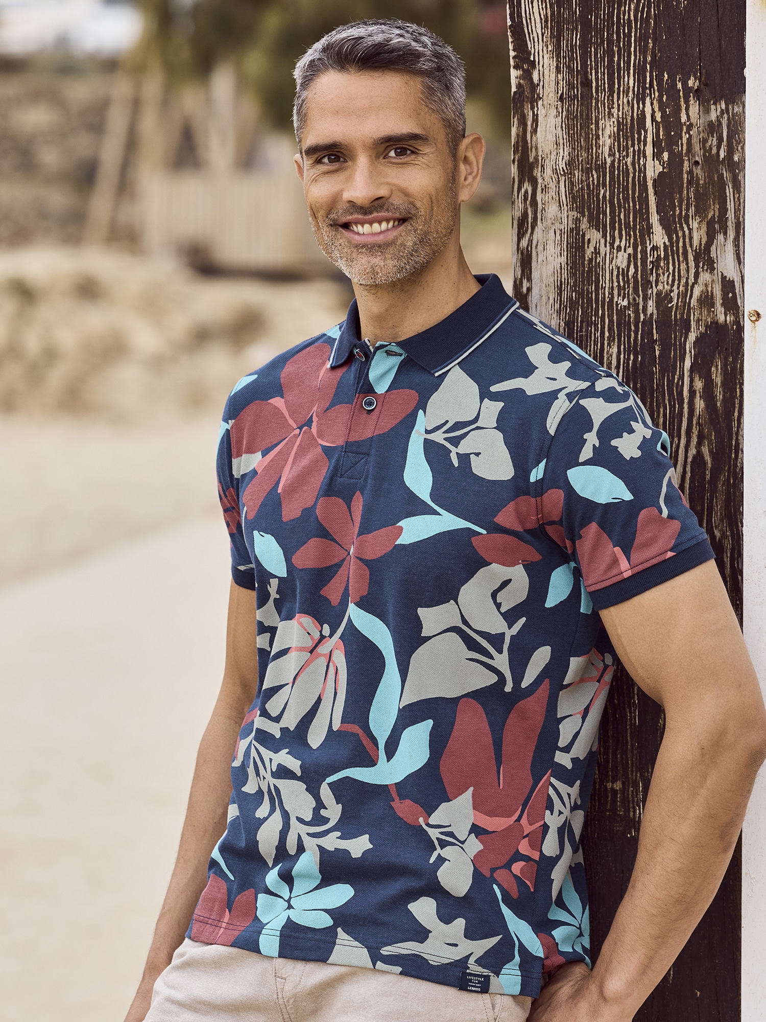 LERROS Poloshirt »LERROS Poloshirt, sommerlich-floral gemustert« LERROS Poloshirt »LERROS Poloshirt, sommerlich-floral gemustert« von Lerros