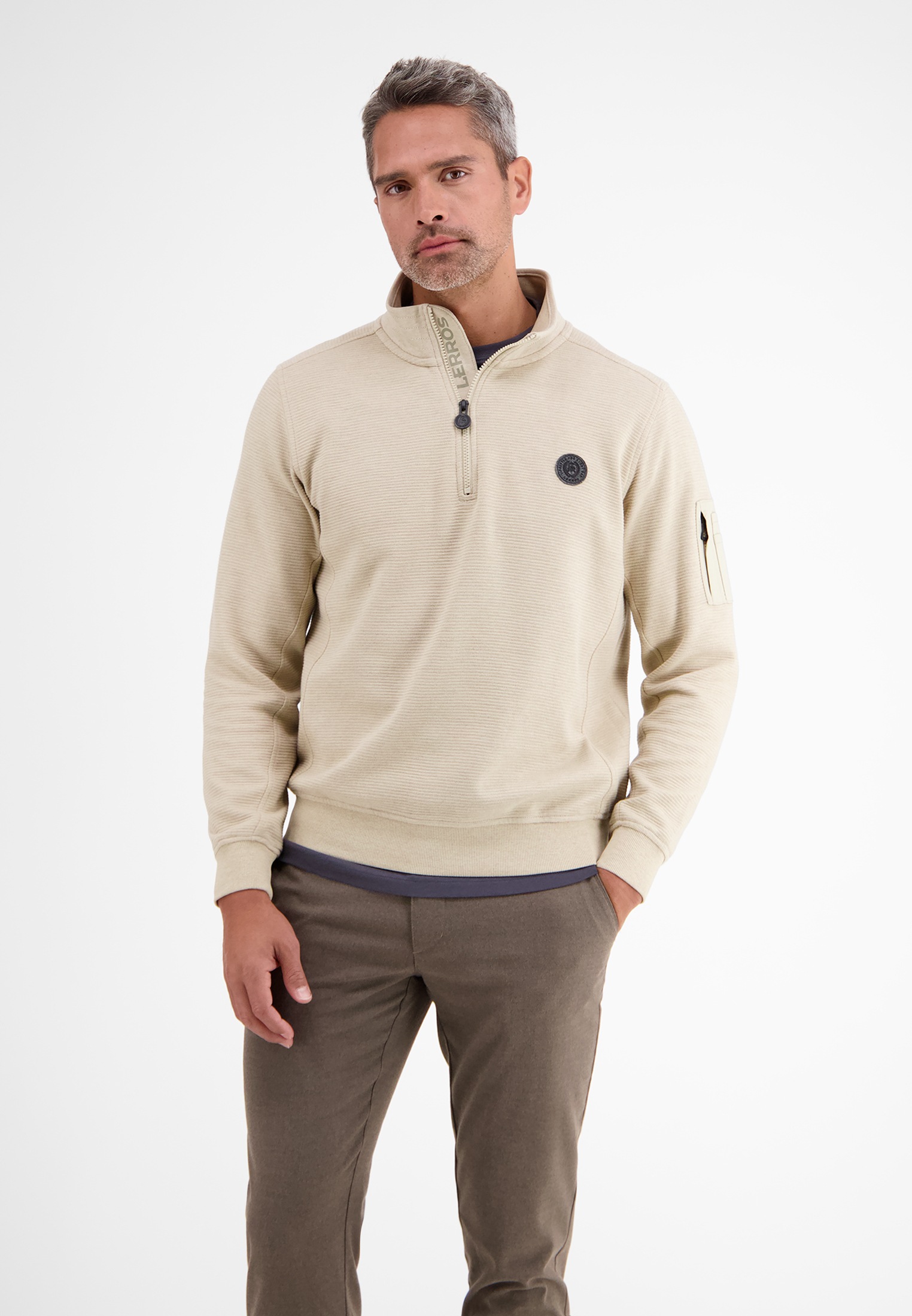 LERROS Sweatshirt »LERROS Troyer in Rippstruktur« von Lerros