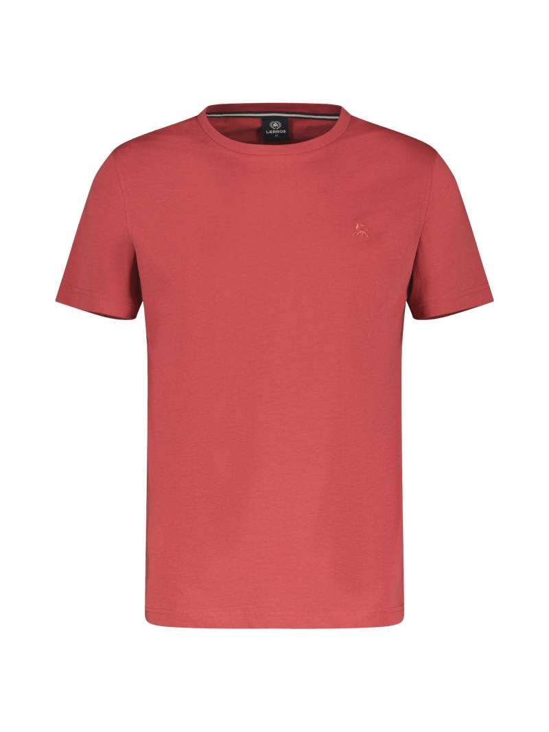 LERROS T-Shirt »LERROS Basic T-Shirt mit Logostitch, unifarben« von Lerros