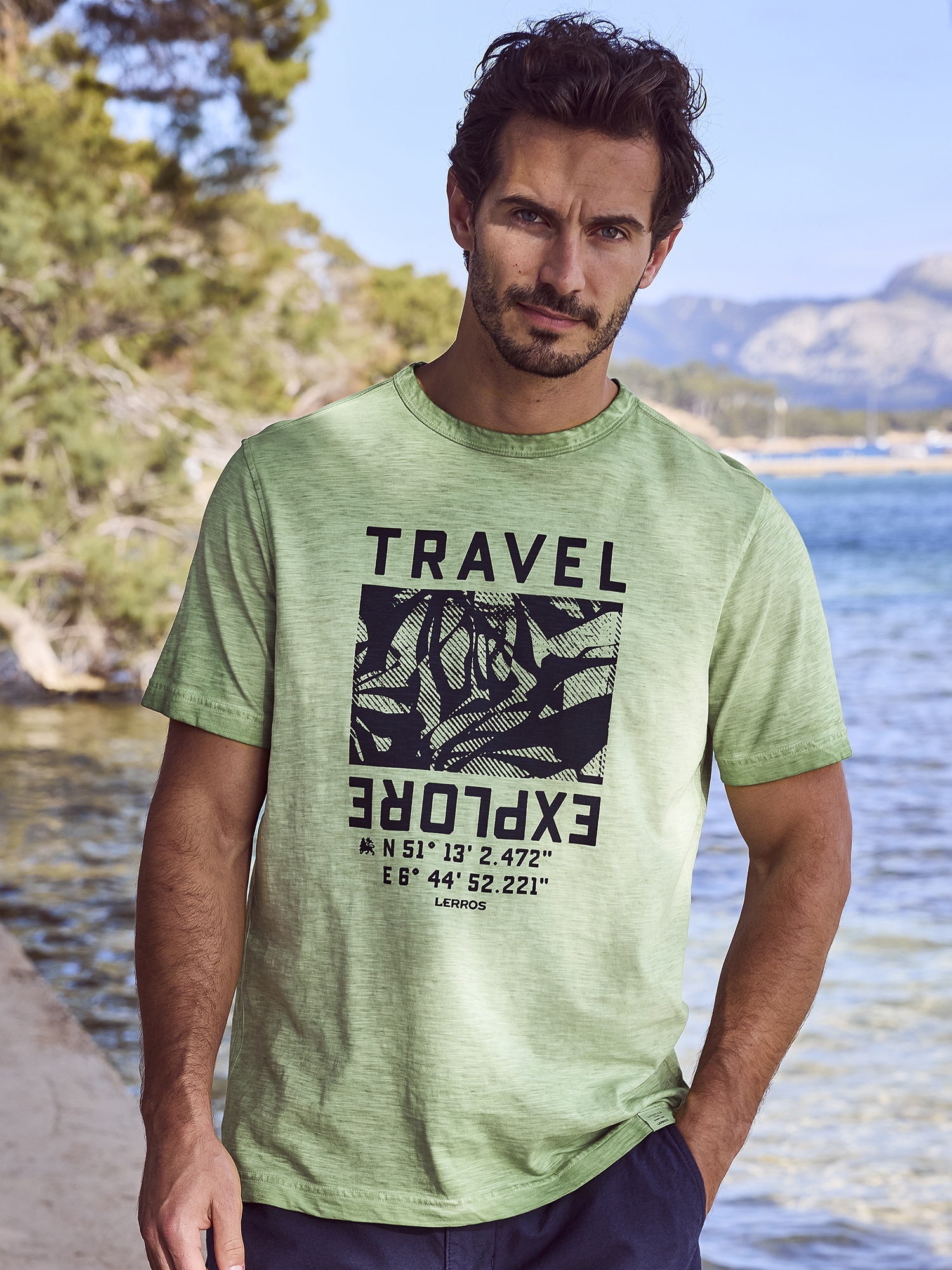 LERROS T-Shirt »LERROS Modisches Herren T-Shirt mit Brustprint« LERROS T-Shirt »LERROS Modisches Herren T-Shirt mit Brustprint« von Lerros