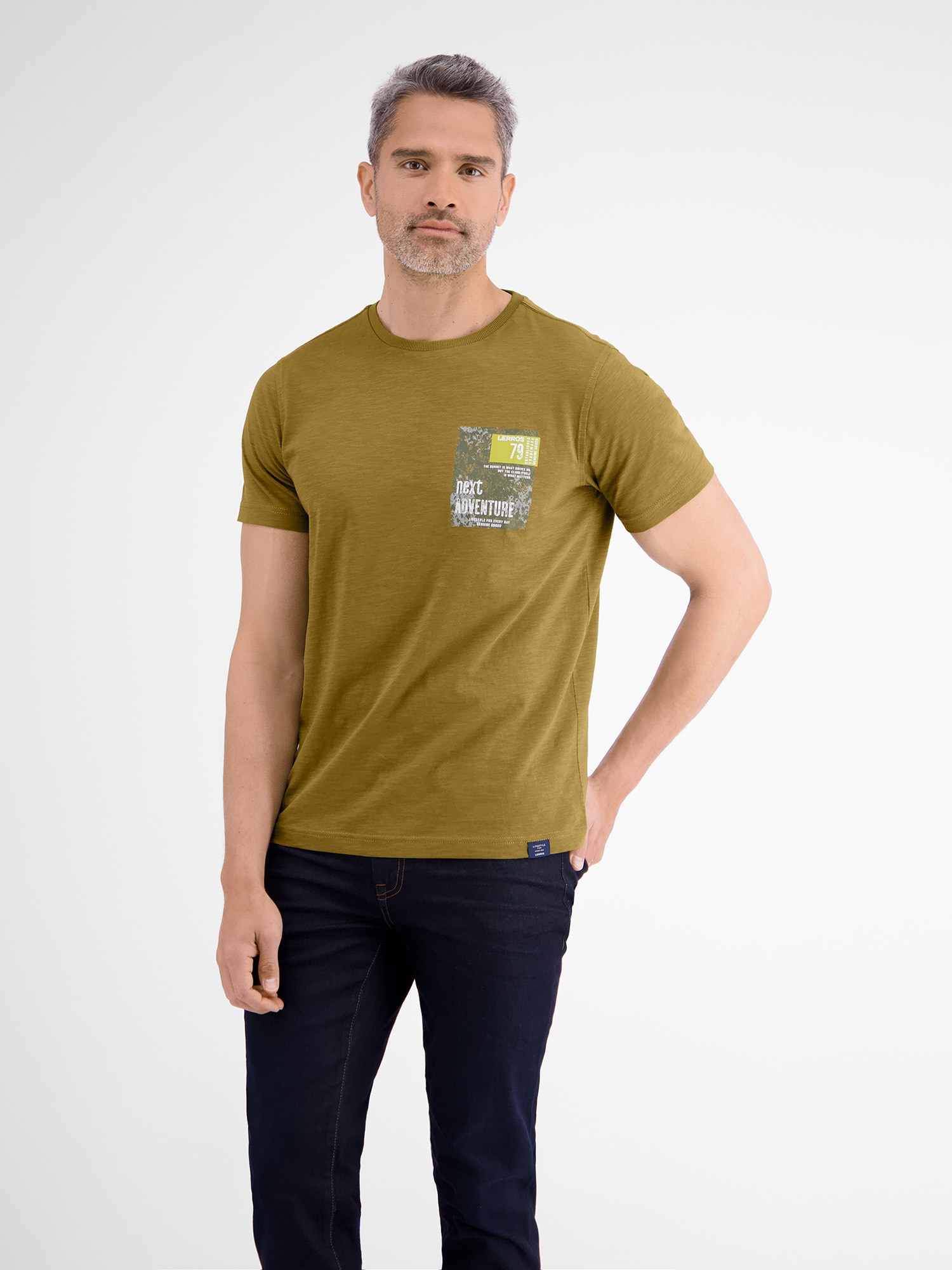 LERROS T-Shirt »LERROS O-Neck T-Shirt, Brustprint« von Lerros