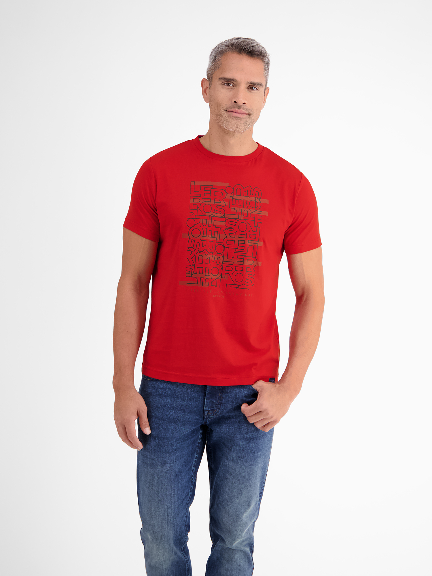 LERROS T-Shirt »LERROS T-Shirt mit Logoprint und Rundhalsausschnitt« von Lerros