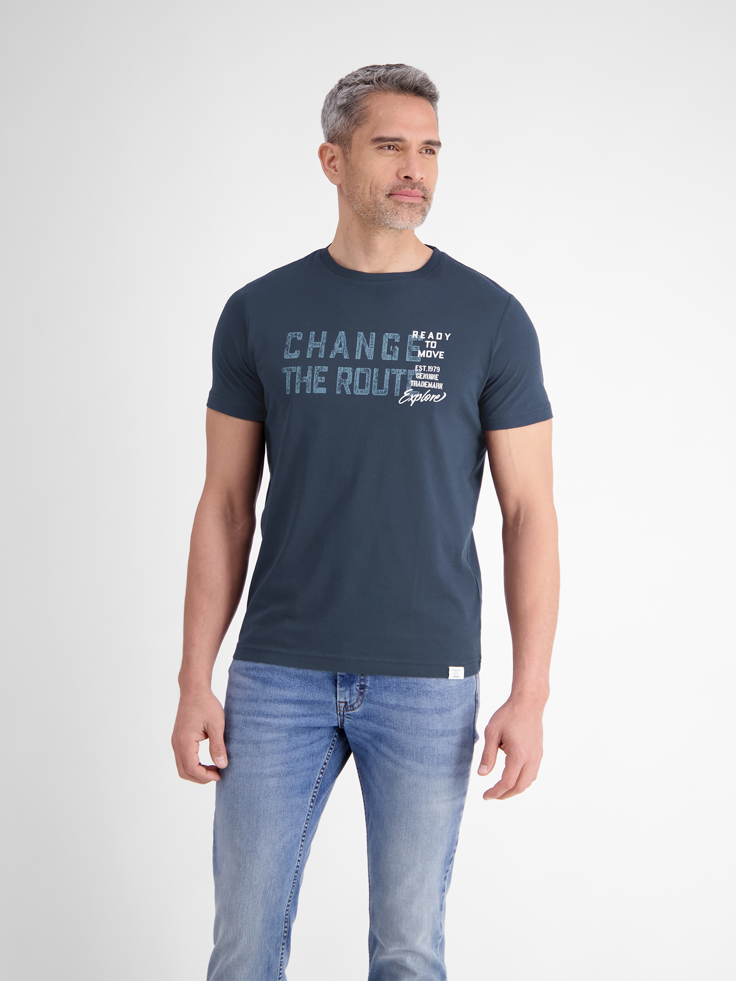 LERROS T-Shirt »LERROS Unifarbenes T-Shirt mit Print« von Lerros