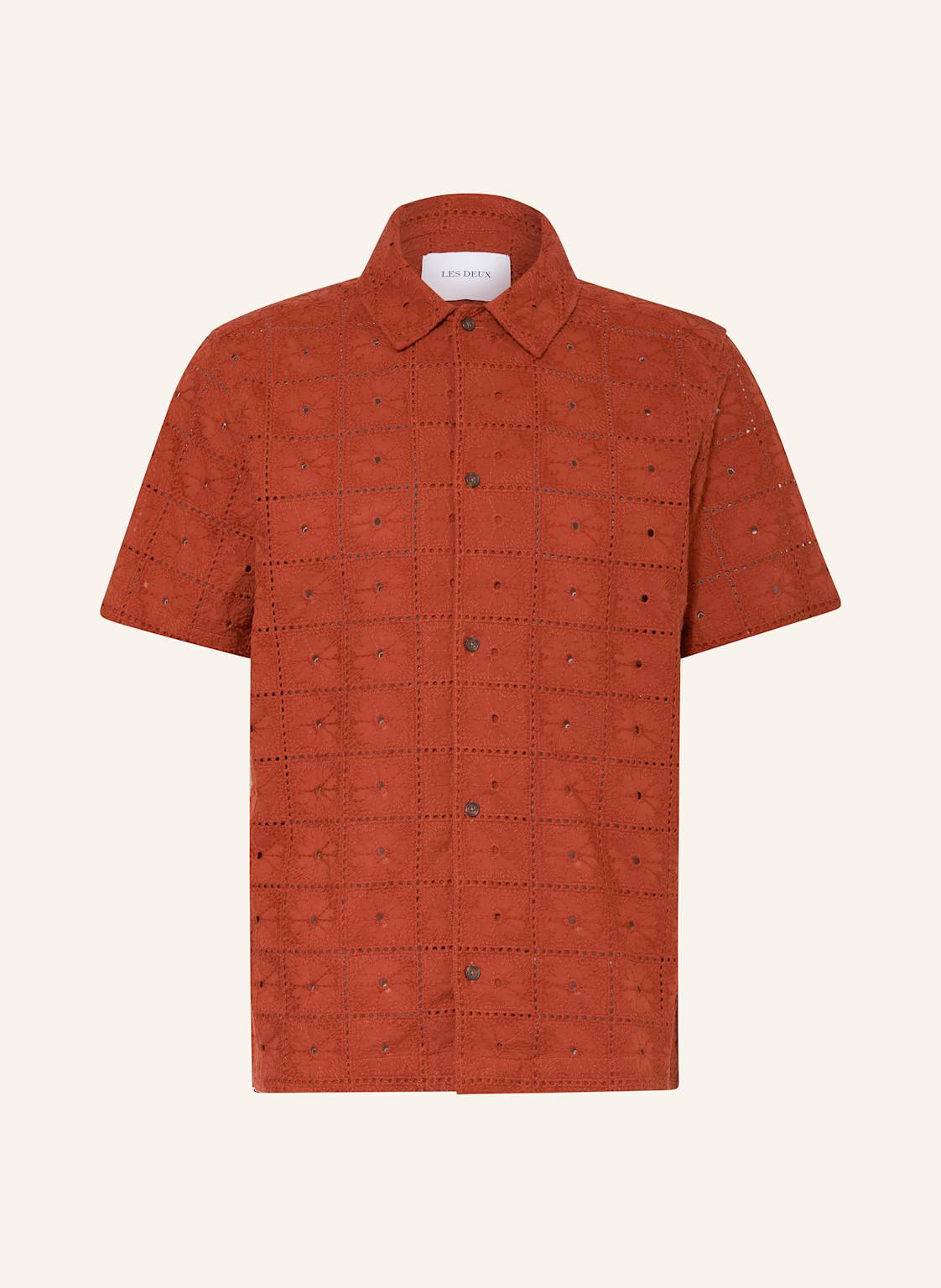 Les Deux Resorthemd Hector Comfort Fit Aus Lochspitze rot Les Deux Resorthemd Hector Comfort Fit Aus Lochspitze rot von Les Deux