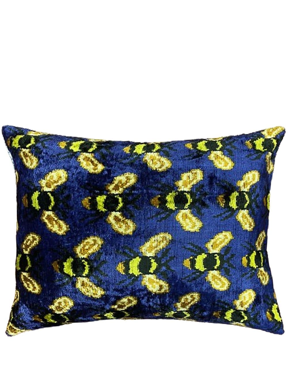 Les-Ottomans Bees velvet cushion (50cm x 40cm) - Blue von Les-Ottomans