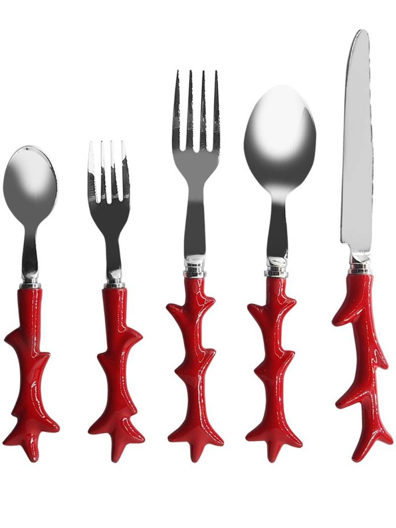 Les-Ottomans Coral cutlery (set of five) - Red von Les-Ottomans