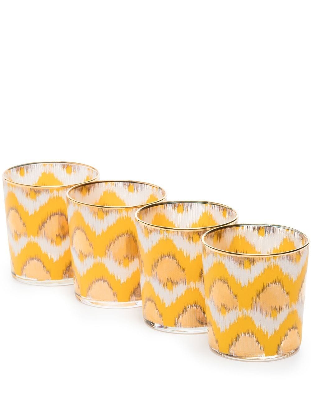 Les-Ottomans Ikat-print water glass - Yellow von Les-Ottomans