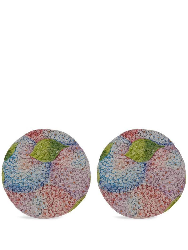 Les-Ottomans Ortensie ceramic dessert plates (set of two) - Pink von Les-Ottomans