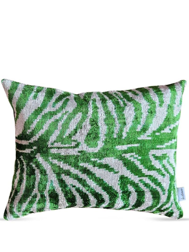 Les-Ottomans abstract-pattern print velvet-finish cushion - Green von Les-Ottomans