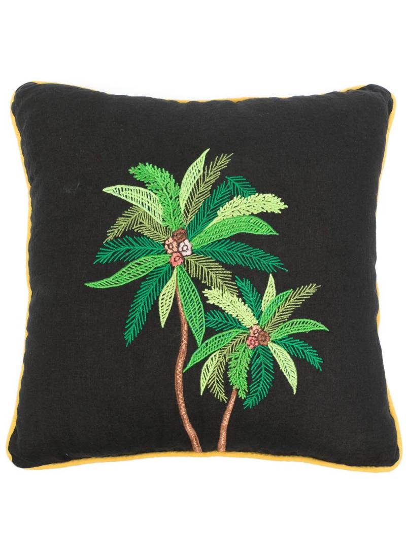 Les-Ottomans embroidery palm cushion (50cm x 50cm) - Black von Les-Ottomans