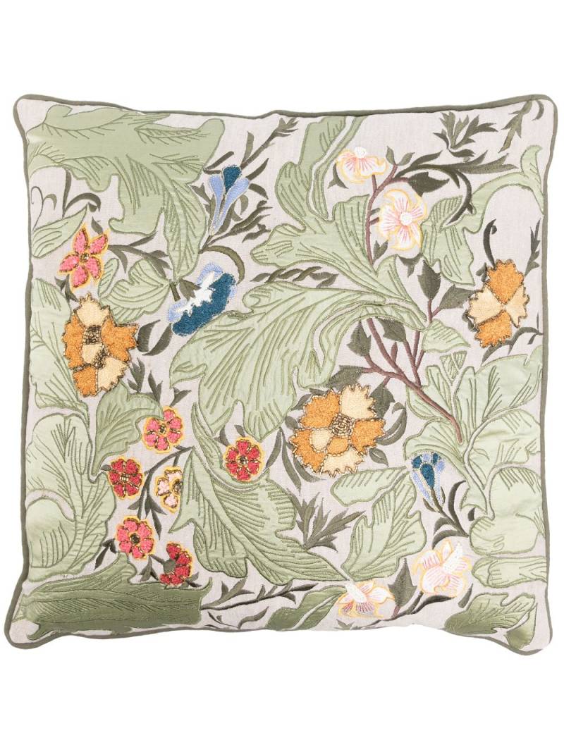 Les-Ottomans garden-embroidered cushion (50cm x 50cm) - Green von Les-Ottomans