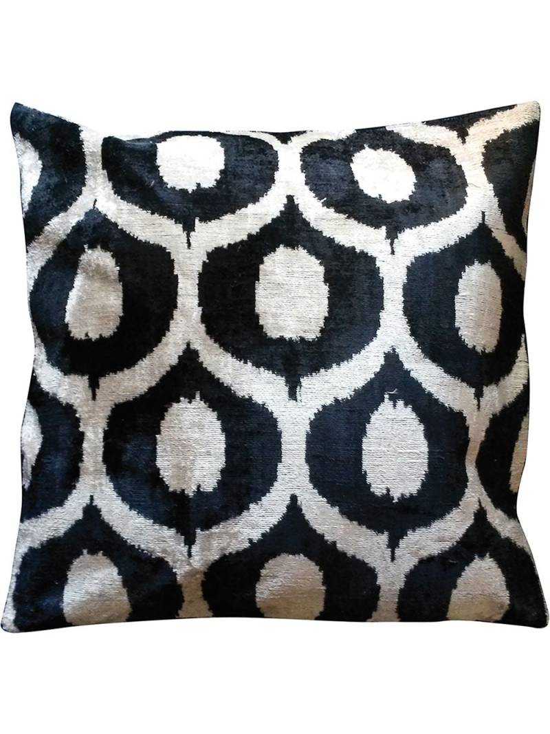 Les-Ottomans jacquard silk velvet-blend cushion - Black von Les-Ottomans