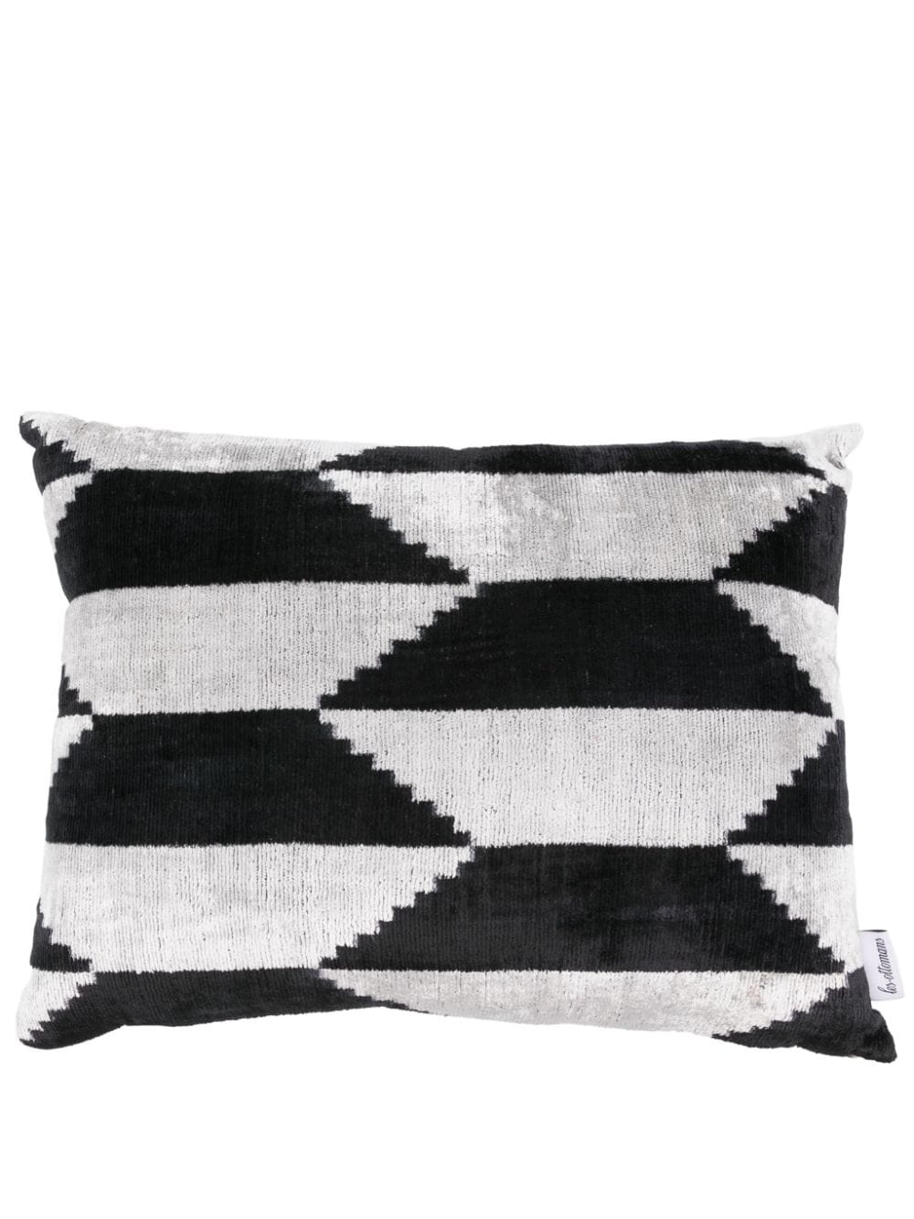 Les-Ottomans geometric-print silk cushion (48cm x 35cm) - Grey von Les-Ottomans