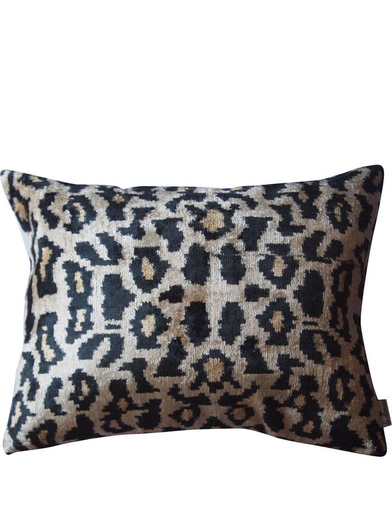 Les-Ottomans jacquard silk velvet-blend pillow - Black von Les-Ottomans