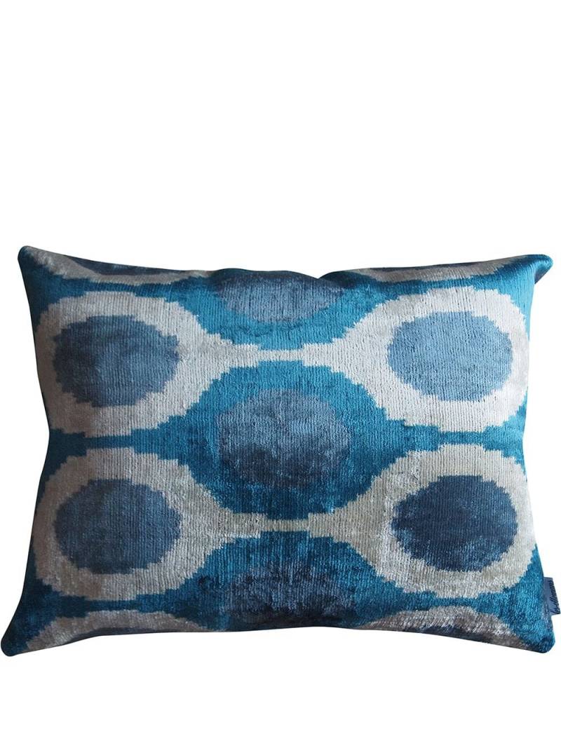 Les-Ottomans jacquard silk velvet-blend cushion - Blue von Les-Ottomans