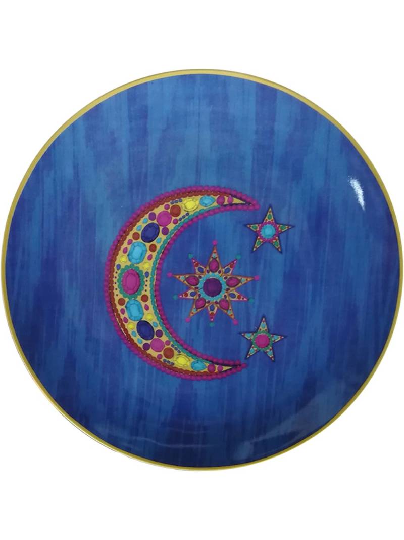 Les-Ottomans small moon-print tray - Blue von Les-Ottomans