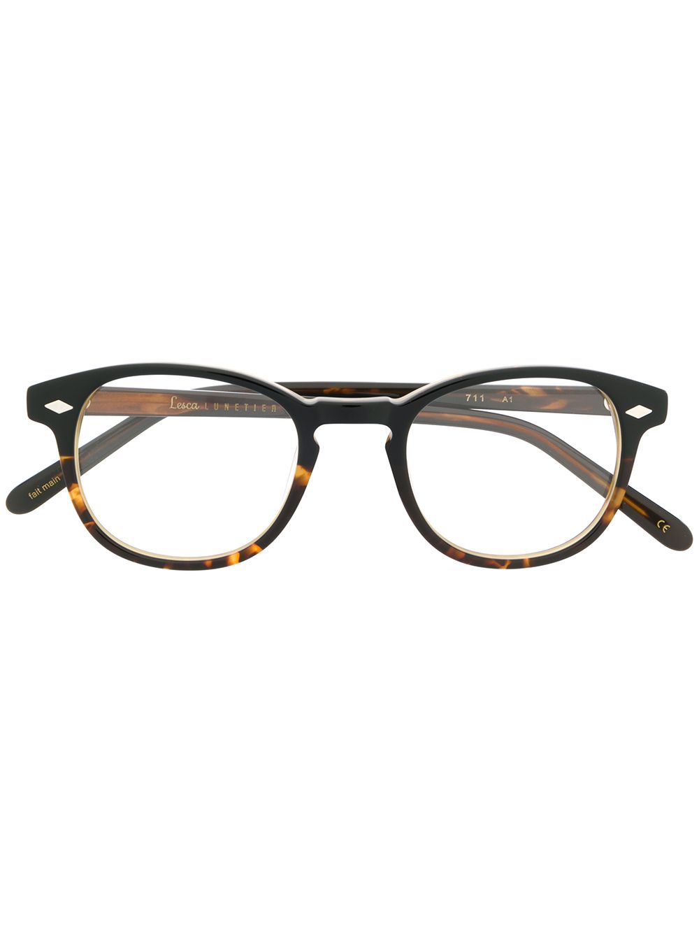 Lesca 711 square frame glasses - Brown von Lesca