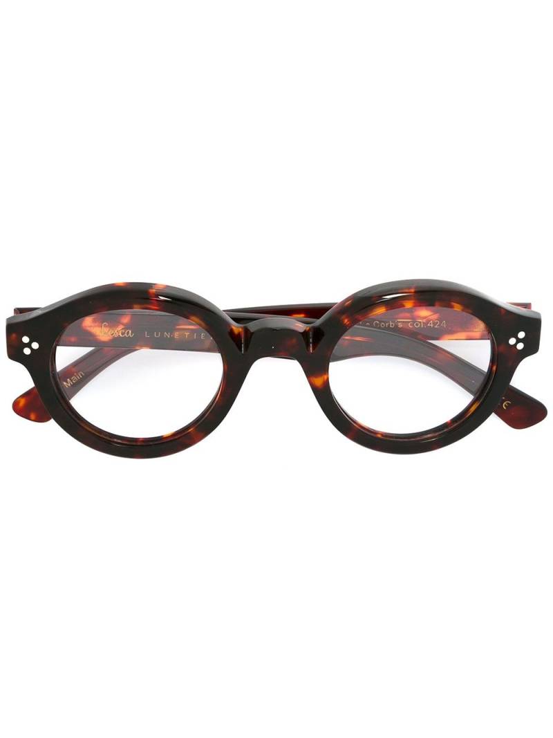 Lesca 'Corbs' tortoiseshell glasses - Brown von Lesca