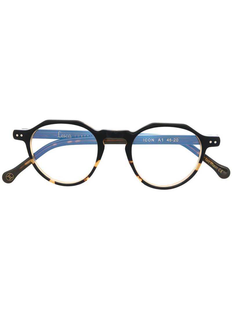 Lesca Icon round-frame glasses - Black von Lesca