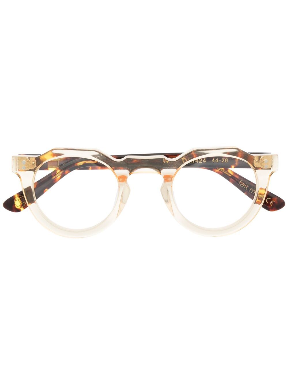 Lesca Pica round-frame glasses - Neutrals von Lesca