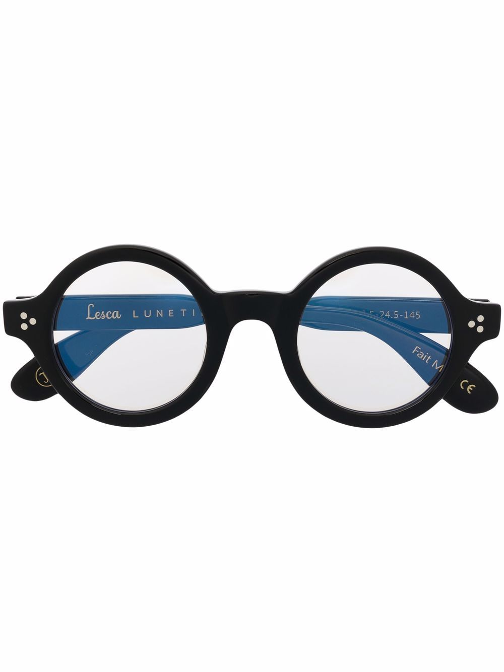 Lesca Saga round-frame glasses - Black von Lesca