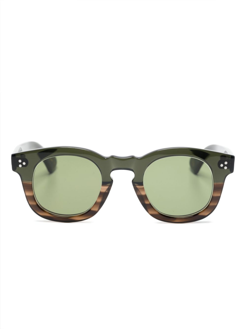 Lesca round-frame two-tone sunglasses - Green von Lesca