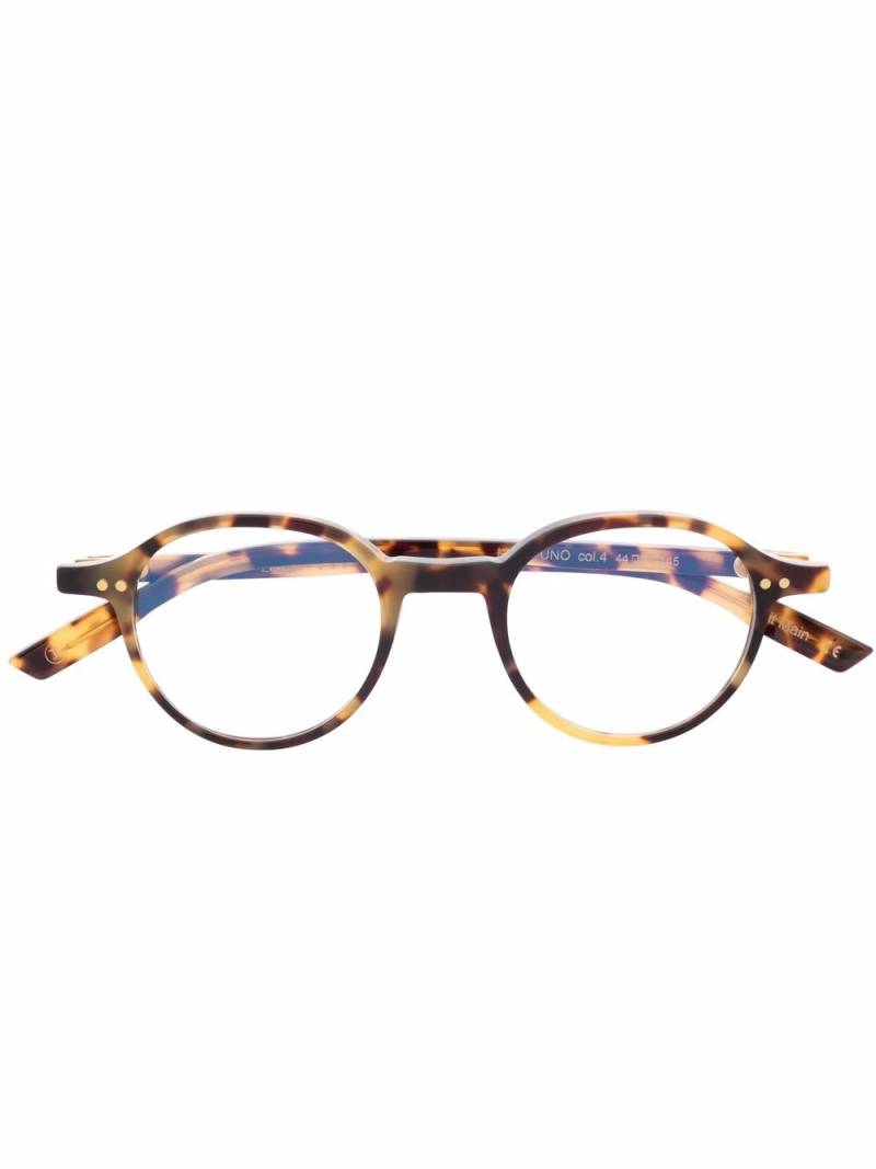 Lesca tortoiseshell-effect round-frame glasses - Brown von Lesca