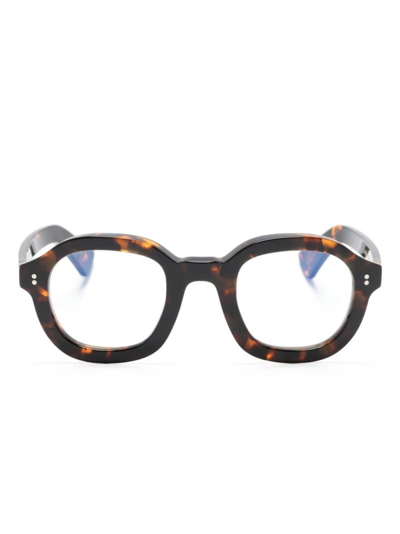 Lesca tortoiseshell-effect round-frame glasses - Brown von Lesca