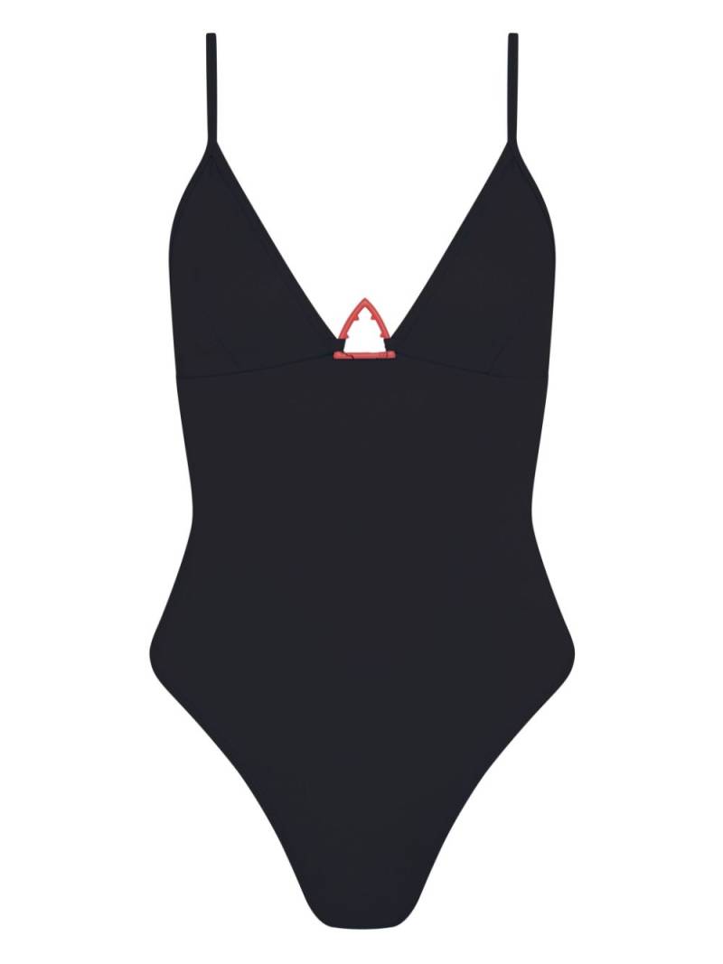 Let's Swim Shark-logo swimsuit - Black von Let's Swim