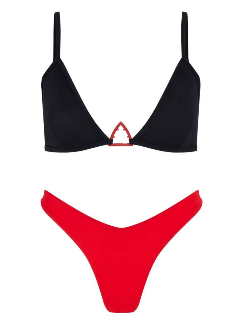 Let's Swim White Shark-logo bikini top - Black von Let's Swim