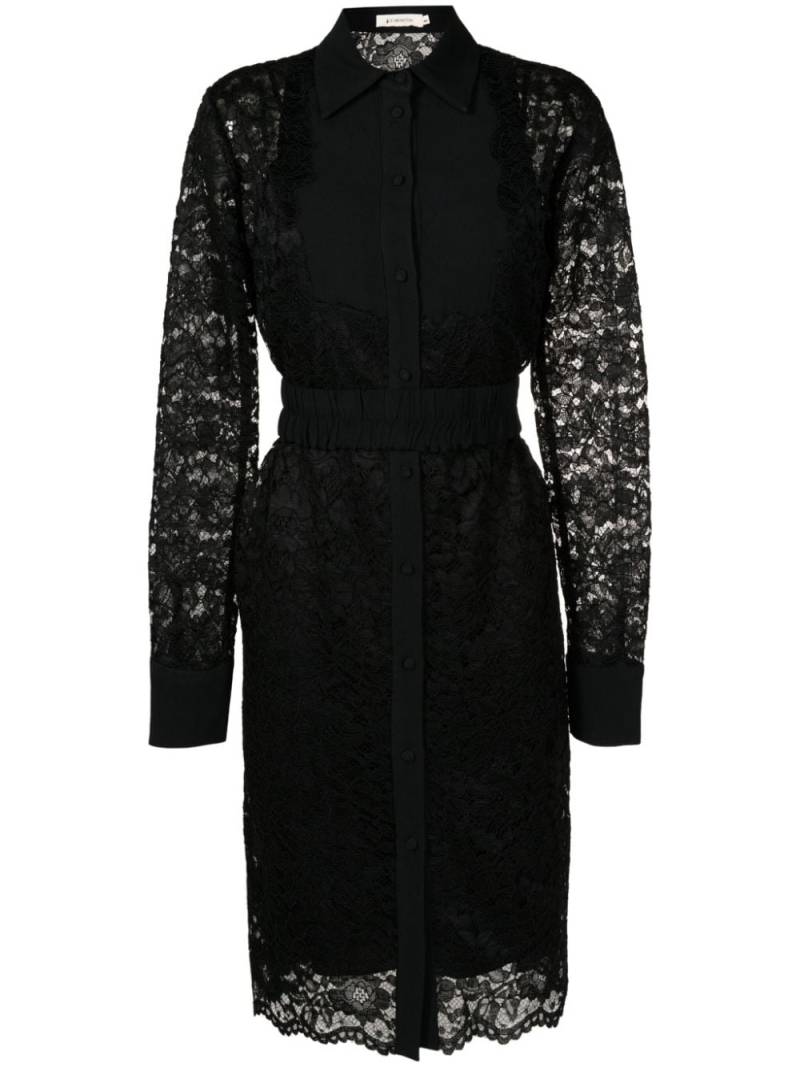 Lethicia Bronstein Ada lace midi shirtdress - Black von Lethicia Bronstein