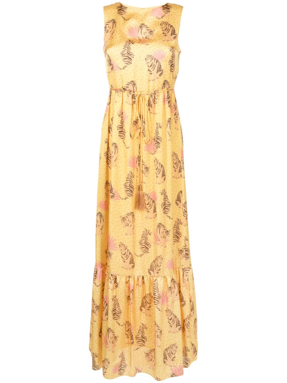 Lethicia Bronstein Amália tiger-print satin dress - Yellow von Lethicia Bronstein