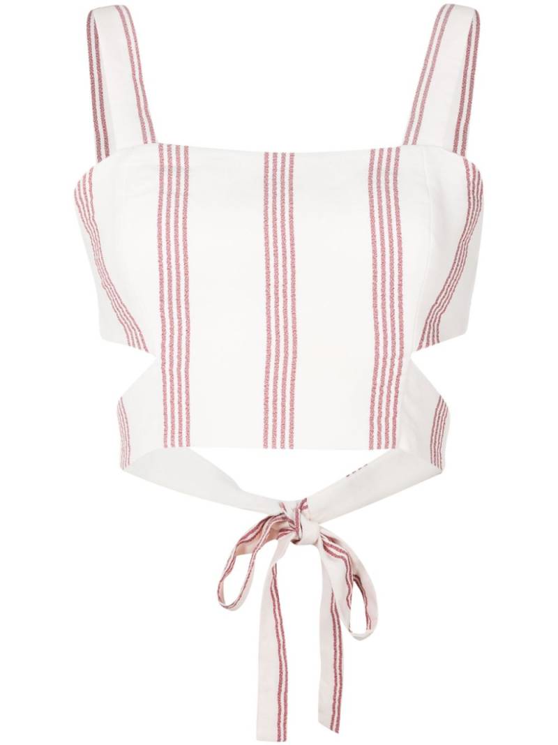 Lethicia Bronstein Ariane striped crop top - White von Lethicia Bronstein