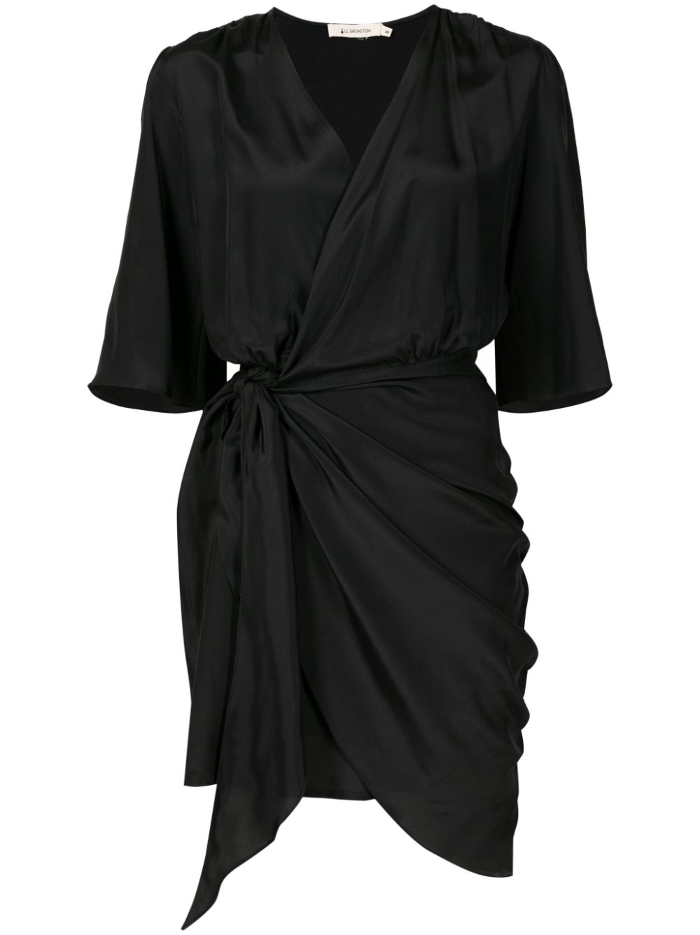 Lethicia Bronstein Aslan wrap silk minidress - Black von Lethicia Bronstein