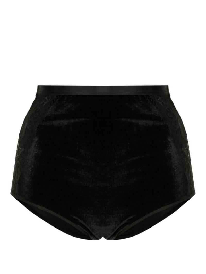 Lethicia Bronstein Atena velvet briefs - Black von Lethicia Bronstein