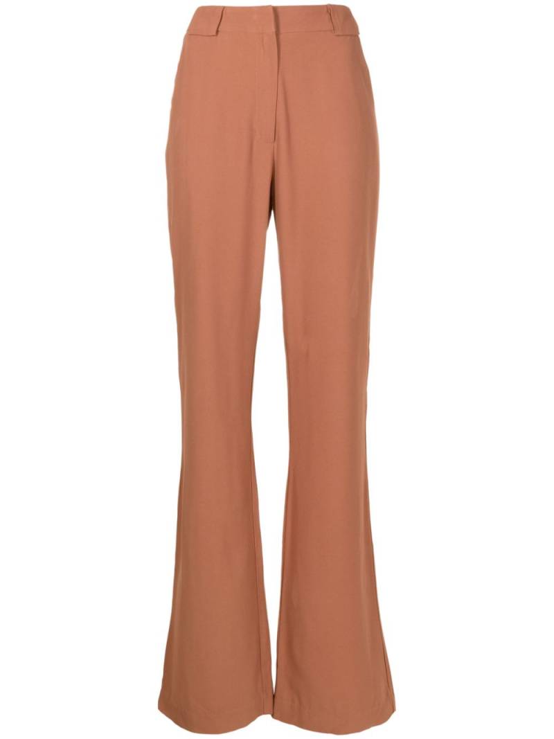 Lethicia Bronstein Ava flared crepe trousers - Brown von Lethicia Bronstein