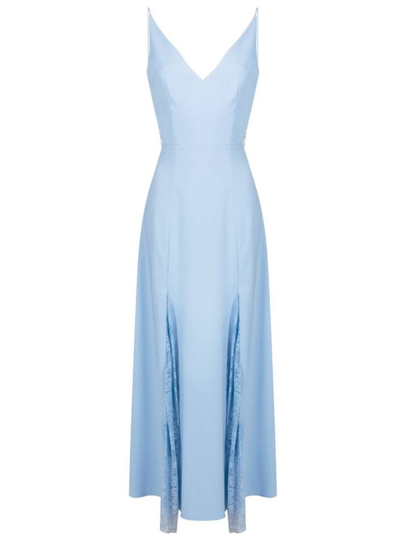 Lethicia Bronstein Georgia lace-panel maxi dress - Blue von Lethicia Bronstein