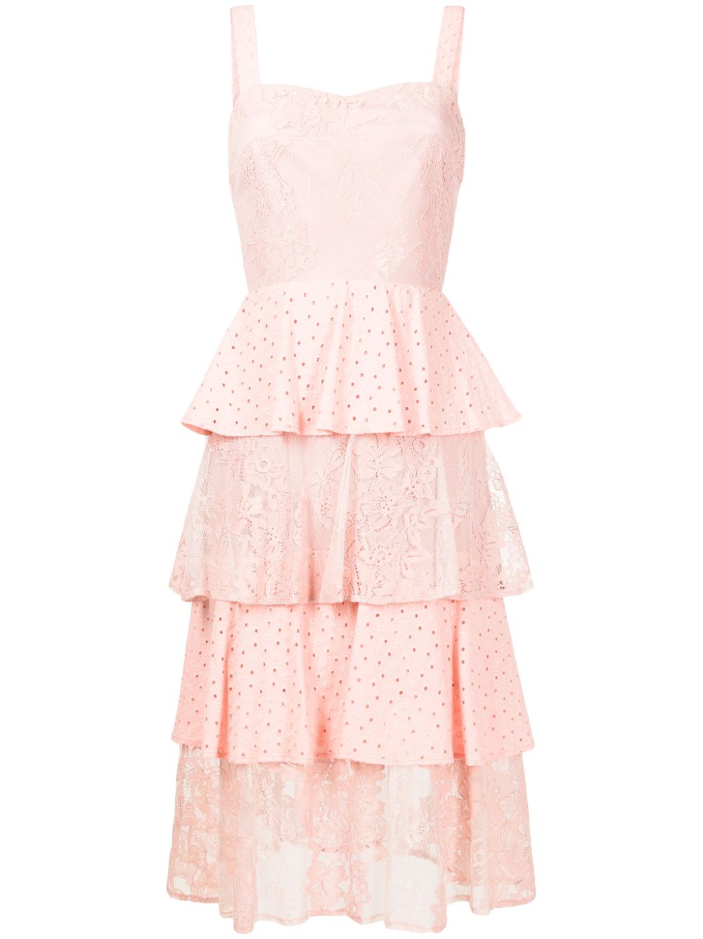 Lethicia Bronstein Gloria ruffled lace midi dress - Pink von Lethicia Bronstein