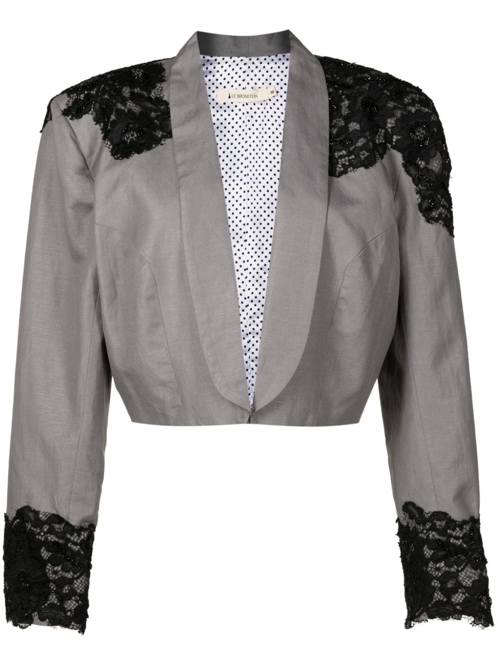 Lethicia Bronstein Hepburn lace-detail linen blazer - Grey von Lethicia Bronstein