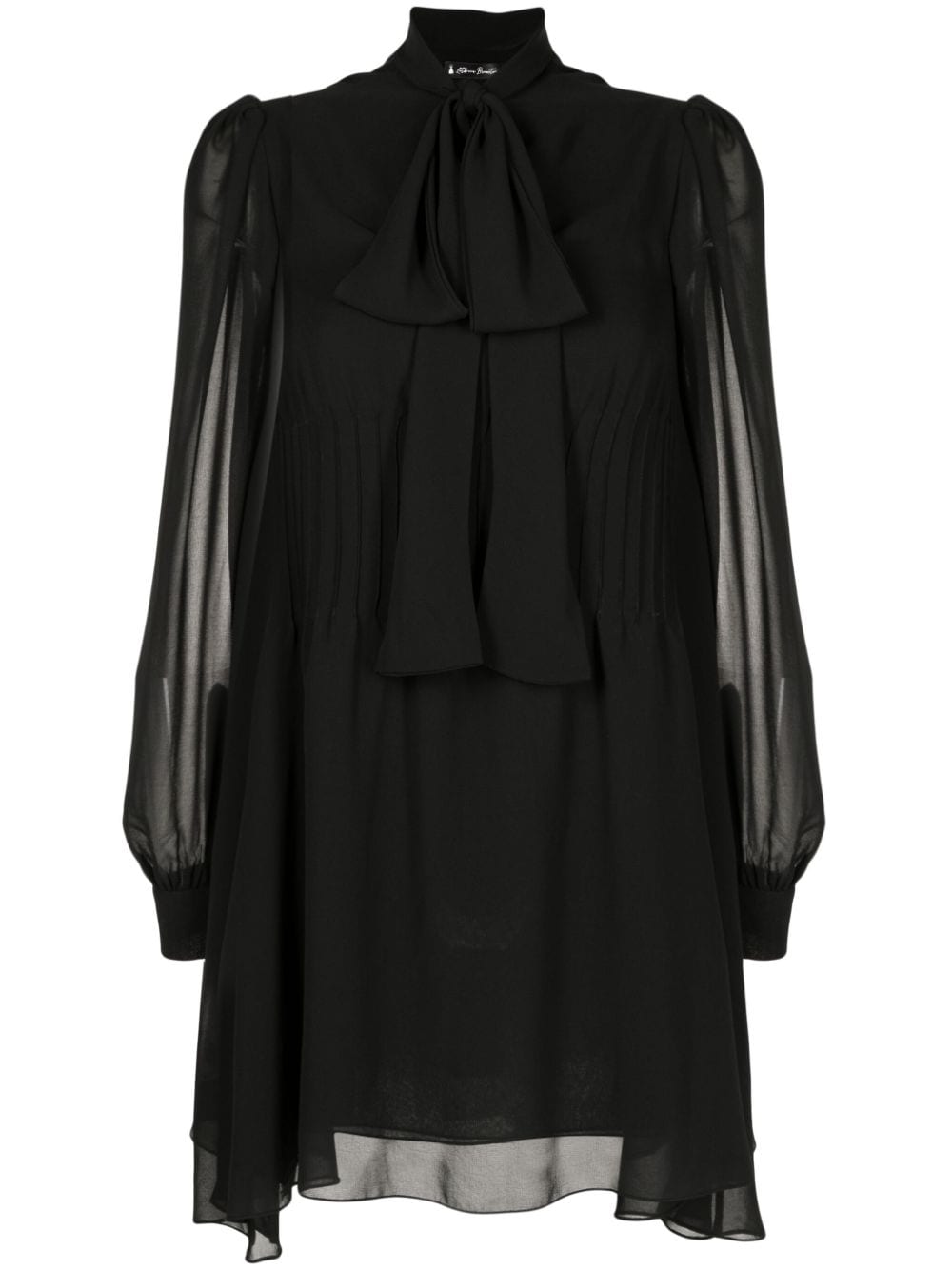 Lethicia Bronstein Nervura pussy-bow collar dress - Black von Lethicia Bronstein