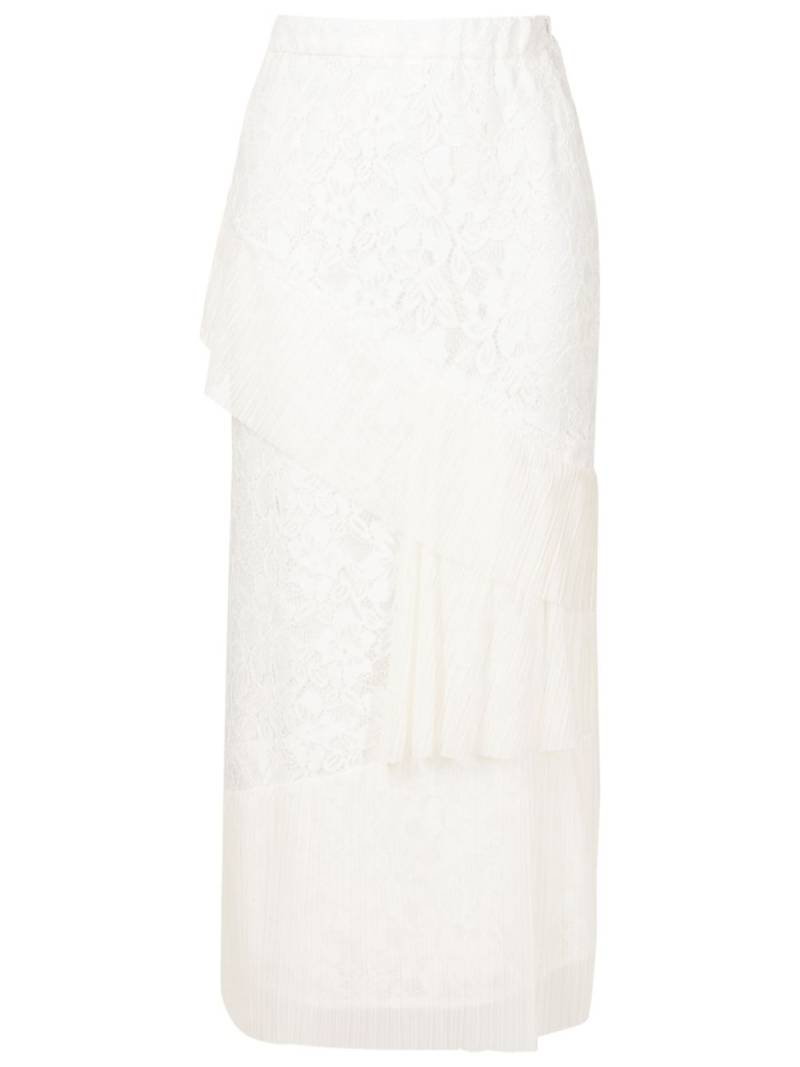 Lethicia Bronstein corded-lace midi skirt - White von Lethicia Bronstein