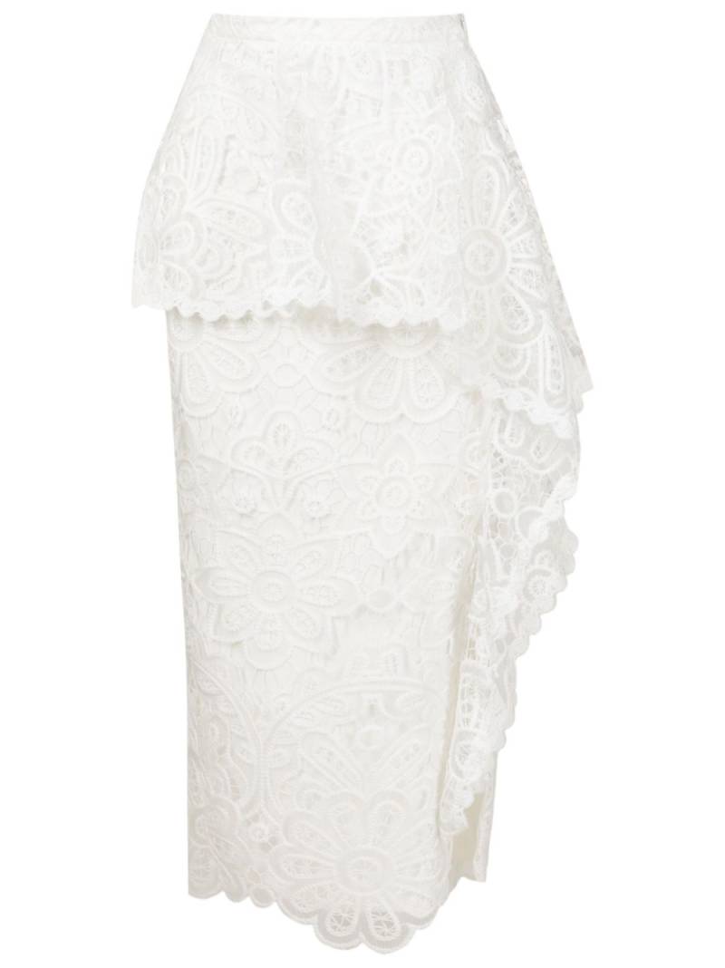 Lethicia Bronstein floral-lace peplum skirt - White von Lethicia Bronstein