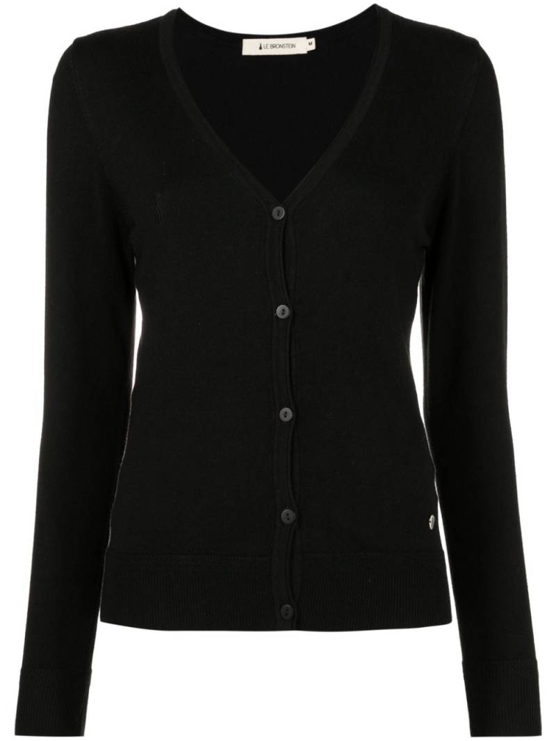 Lethicia Bronstein logo-plaque V-neck cardigan - Black von Lethicia Bronstein