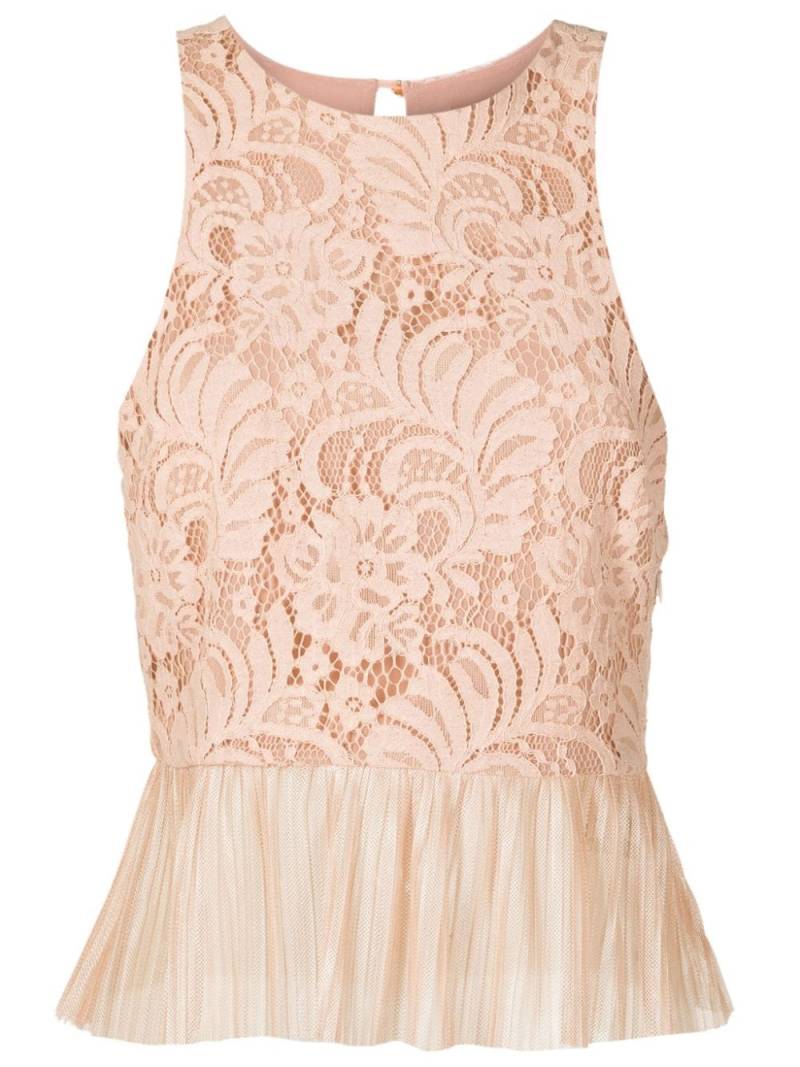 Lethicia Bronstein ruffle sleeveless lace top - White von Lethicia Bronstein